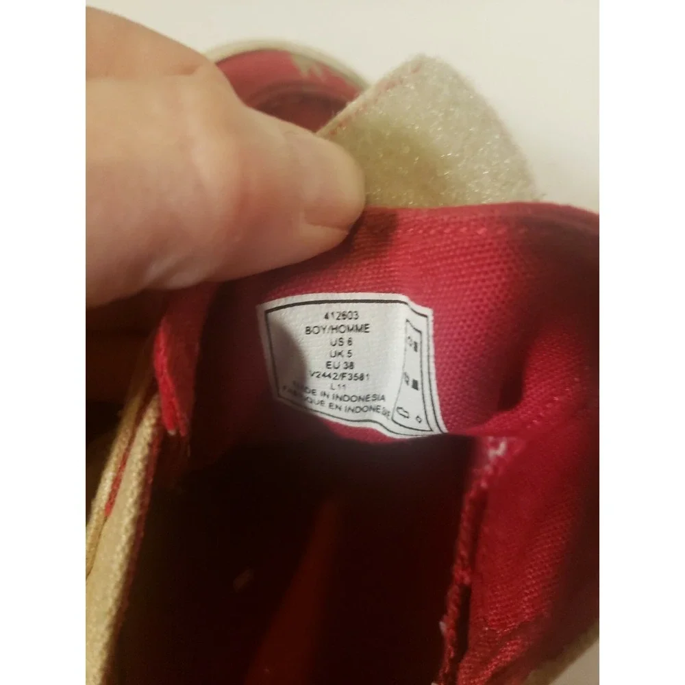 Lands‎ End RedTan Crab Strapped Boy's Canvas Boat shoe US 6
